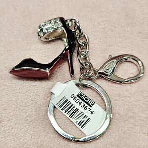 Bag Charm/Keychain Chic High Heel Design With Red Soles with Rhinestones Strap